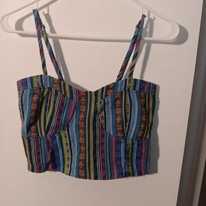B Jewel Vibrant Striped Crop Top